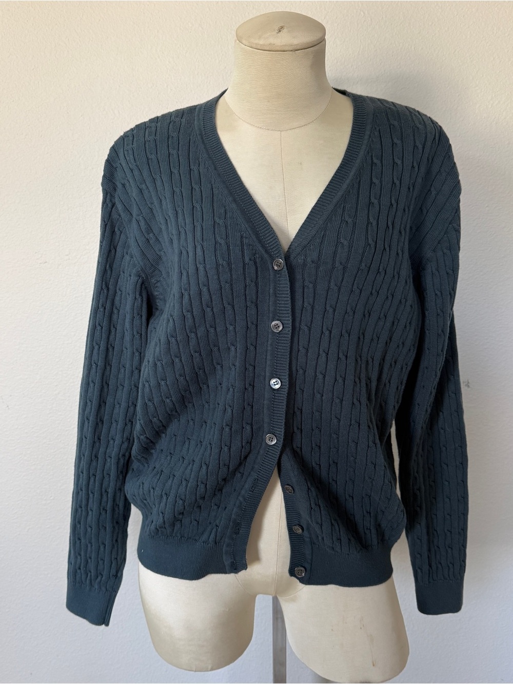 100% cotton cable knit cardigan